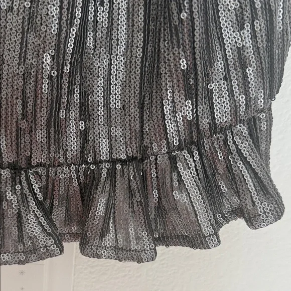 Anthropologie Metallic Sequin Grey Camisole - Picture 4 of 5